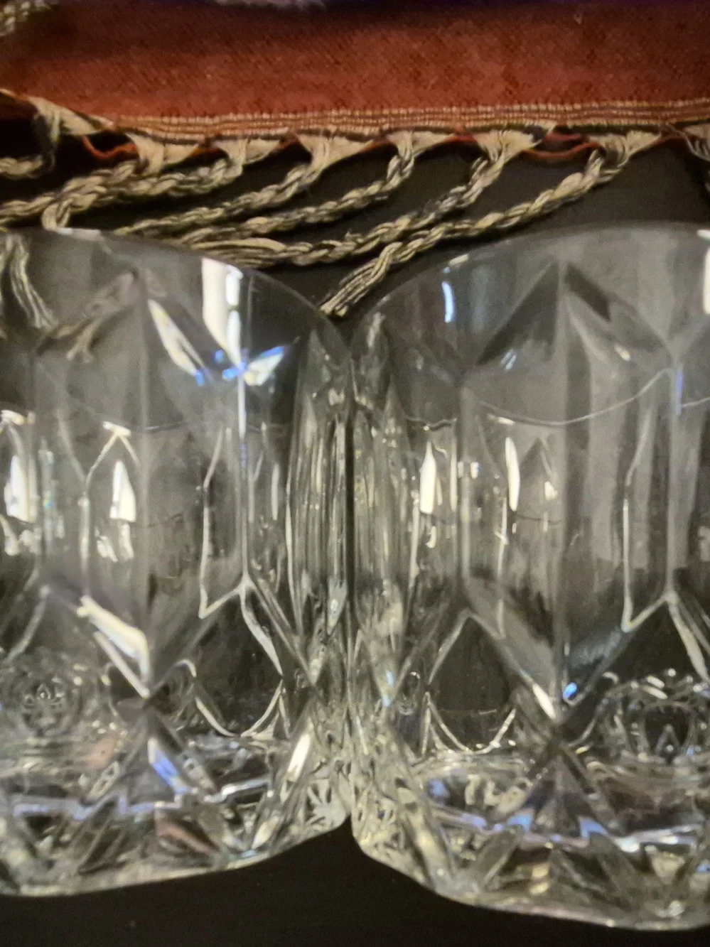 ® Clear Crystal Crown ROTAL 12 OZ GLASSES. SET OF TWO